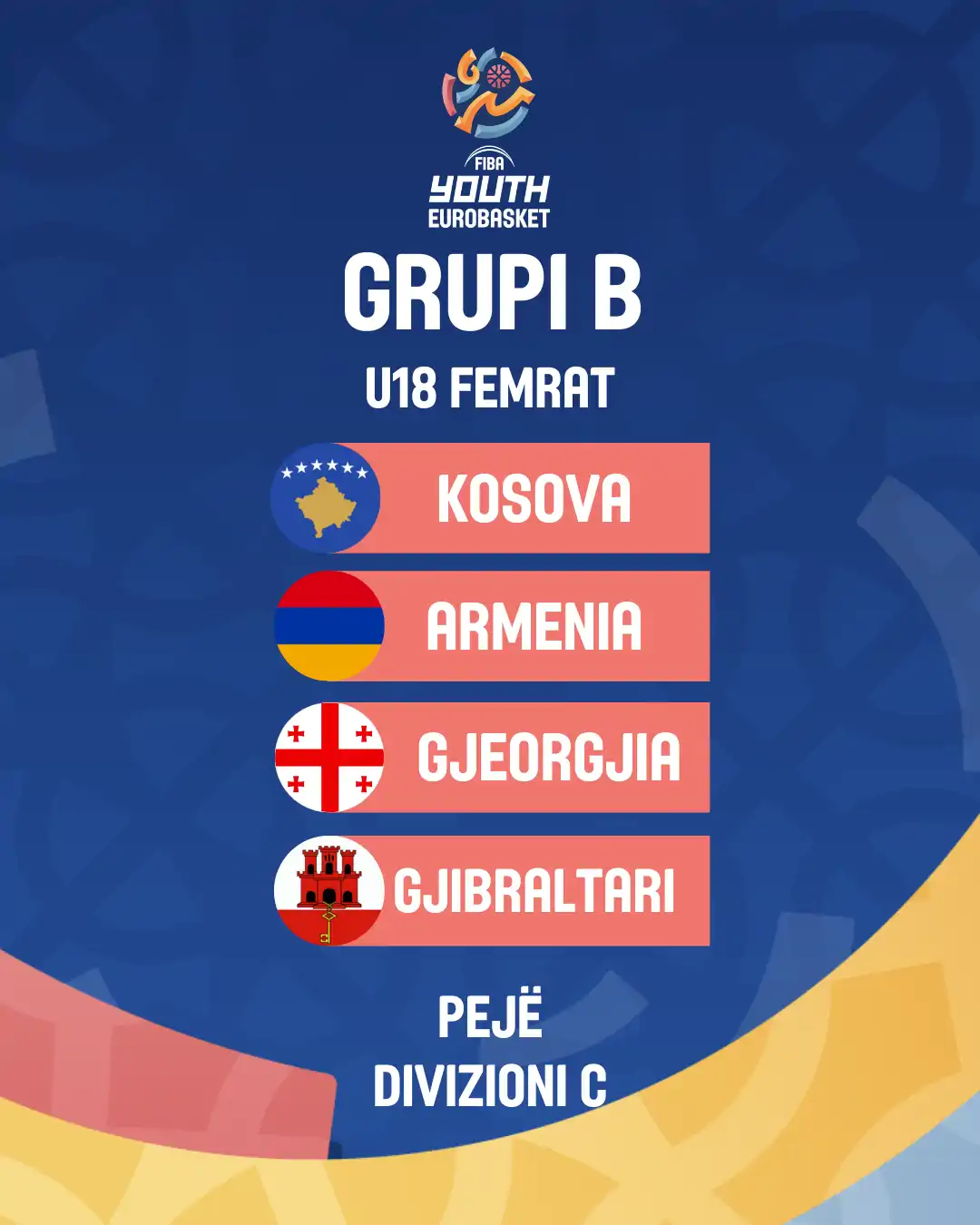 Kosova mëson kundërshtarët në Kampionatet Evropiane të FIBA-s